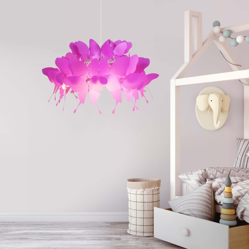 FARFALLA Kids' pendant light 1xE27/60W/230V pink