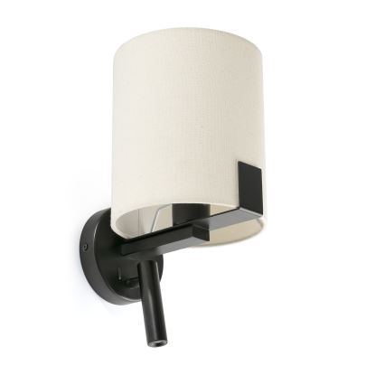 FARO 20053 - LED Wall lamp NILA 1xE27/15W/230V + LED/3W creamy/black