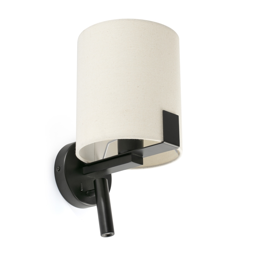 FARO 20053 - LED Wall lamp NILA 1xE27/15W/230V + LED/3W creamy/black