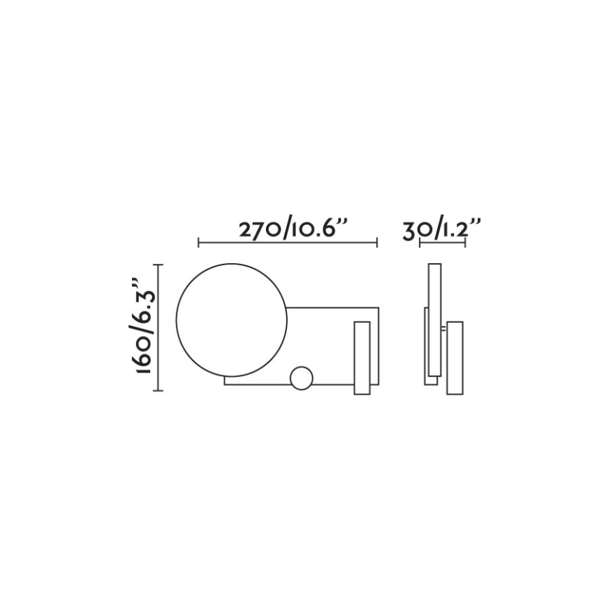FARO 20066 - LED Dimmable wall small lamp KLEE LED/10W/230V + LED/3W left