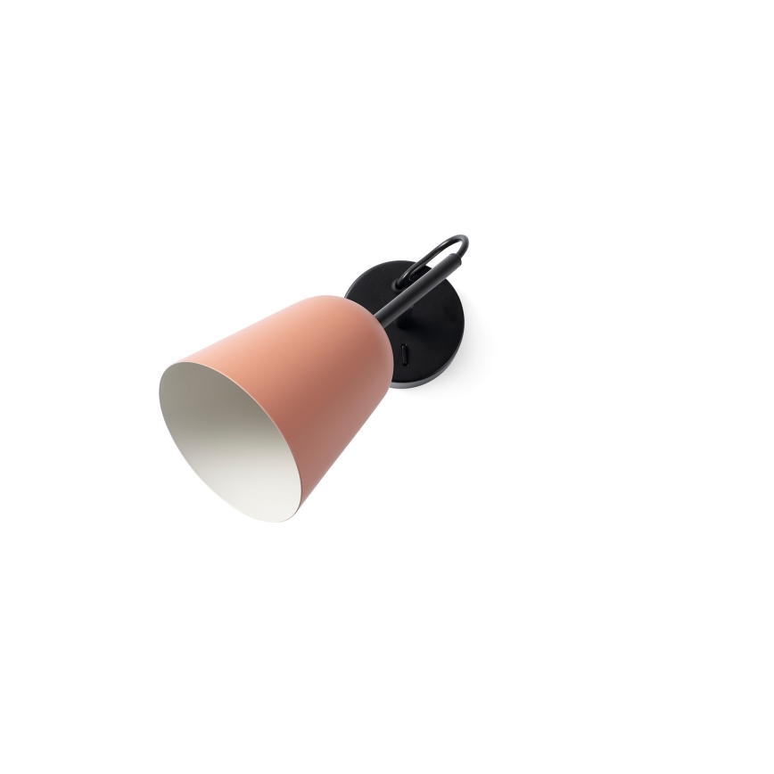 FARO 28275 - Wall lamp STUDIO 1xE14/8W/230V pink/black