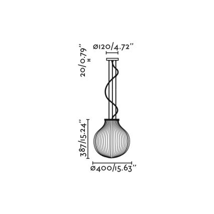 FARO 28301 - Chandelier on a string ISABELLE 1xE27/15W/230V d. 40 cm white