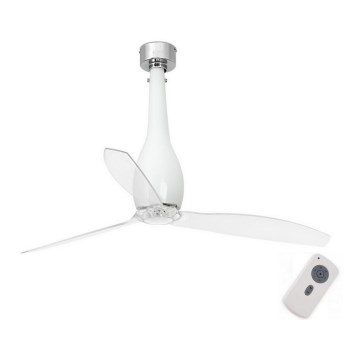 FARO 32000 - Ceiling fan ETERFAN white/clear d. 128 cm + remote control