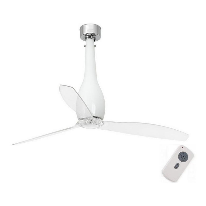 FARO 32000 - Ceiling fan ETERFAN white/clear d. 128 cm + remote control