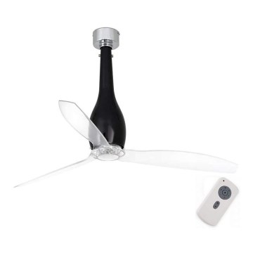 FARO 32002 - Ceiling fan ETERFAN black/clear d. 128 cm + remote control