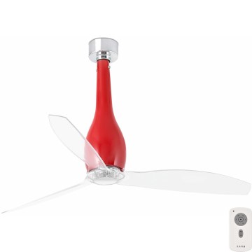 FARO 32002 - Ceiling fan ETERFAN red/clear d. 128 cm + remote control