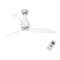 FARO 32020- Ceiling fan MINI ETERFAN white/clear d. 128 cm+ remote control
