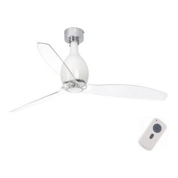 FARO 32020- Ceiling fan MINI ETERFAN white/clear d. 128 cm+ remote control