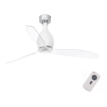 FARO 32025 - Ceiling fan MINI ETERFAN matte white/clear