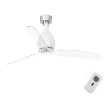 FARO 32025 - Ceiling fan MINI ETERFAN matte white/clear