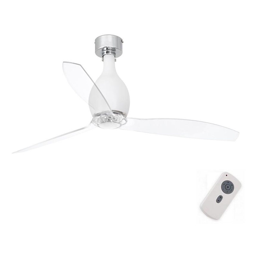 FARO 32025 - Ceiling fan MINI ETERFAN matte white/clear