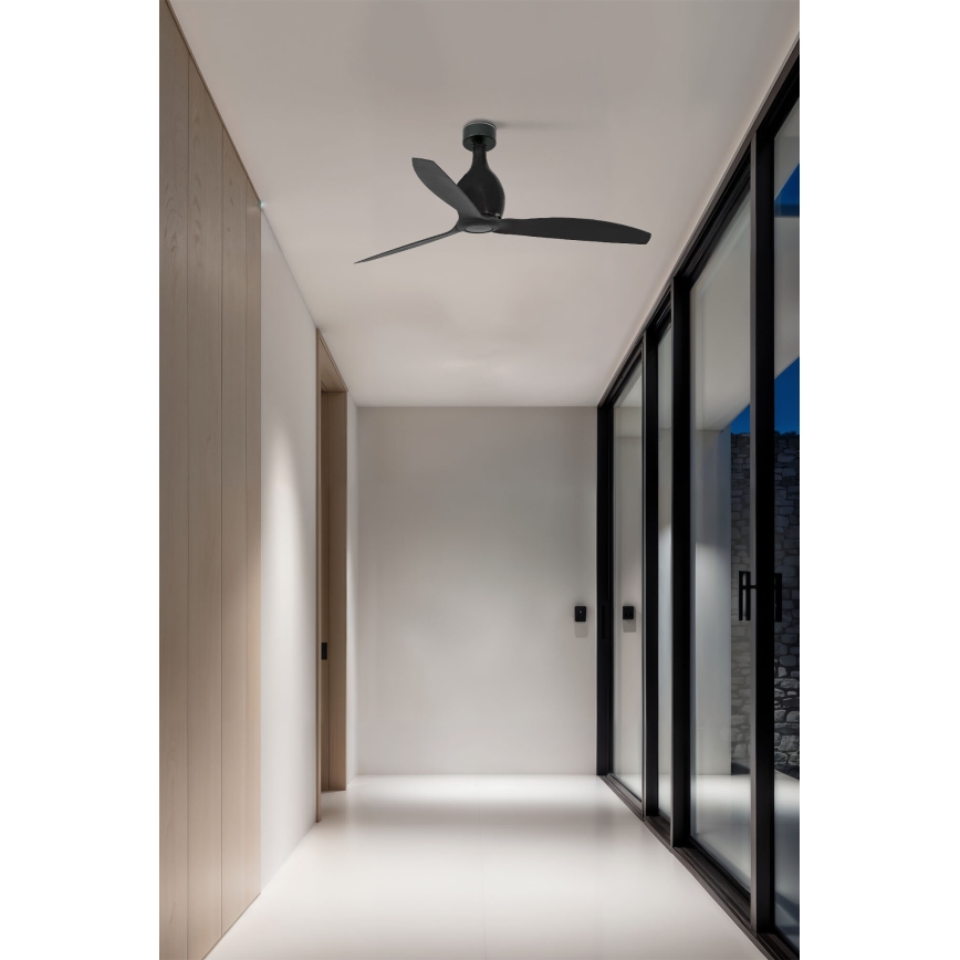 FARO 32030 - Ceiling fan MINI ETERFAN black d. 128 cm + remote control