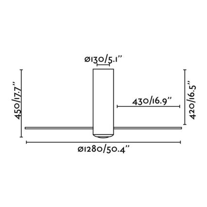 FARO 32034 - Ceiling fan TUBE FAN white/clear d. 128 cm