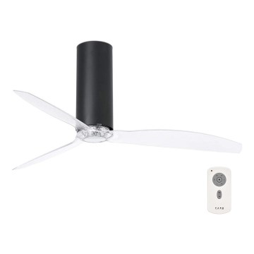 FARO 32036- Ceiling fan TUBE FAN black/clear d. 128 cm + remote control