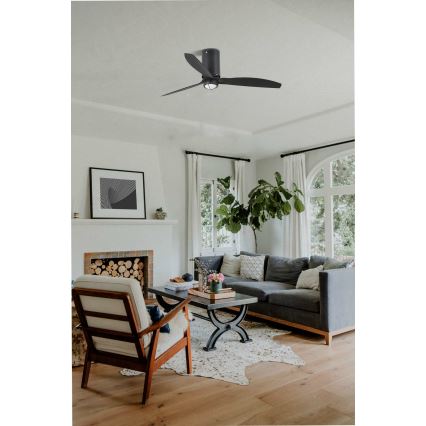 FARO 32043WP-10 - LED Ceiling fan MINI TUBE FAN M LED/16W/230V black d. 128 cm SMART + remote control