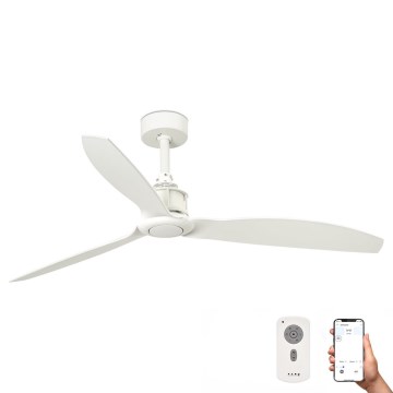 FARO 32101WP - Ceiling fan JUST FAN M white d. 128 cm SMART + remote control