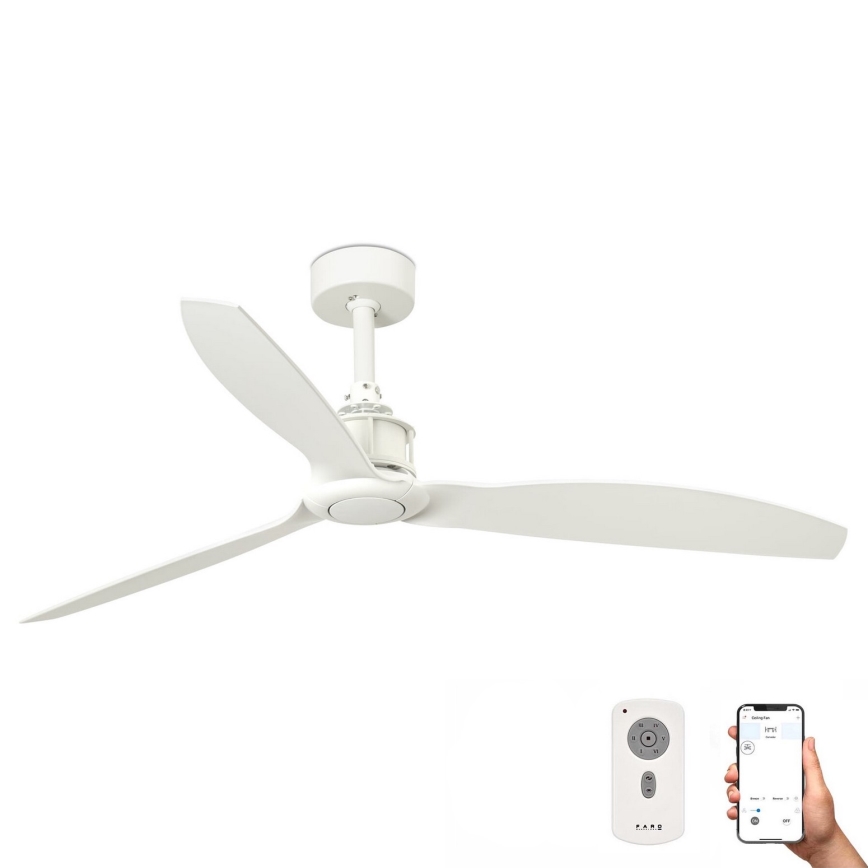 FARO 32101WP - Ceiling fan JUST FAN M white d. 128 cm SMART + remote control