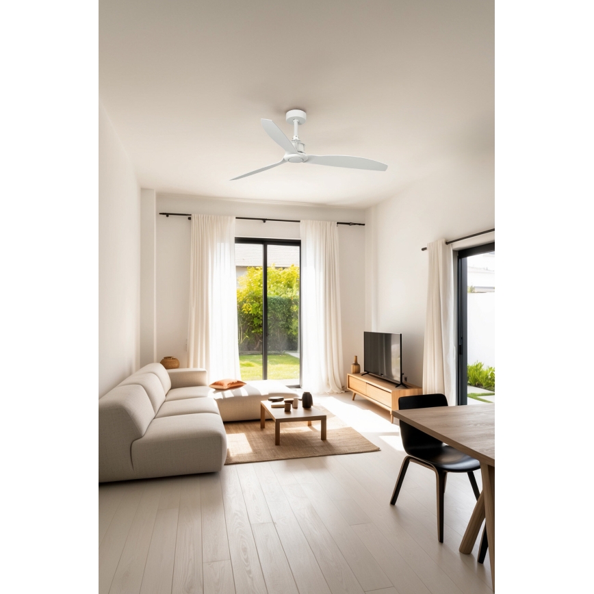 FARO 32101WP - Ceiling fan JUST FAN M white d. 128 cm SMART + remote control