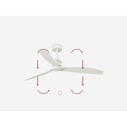 FARO 32101WP - Ceiling fan JUST FAN M white d. 128 cm SMART + remote control