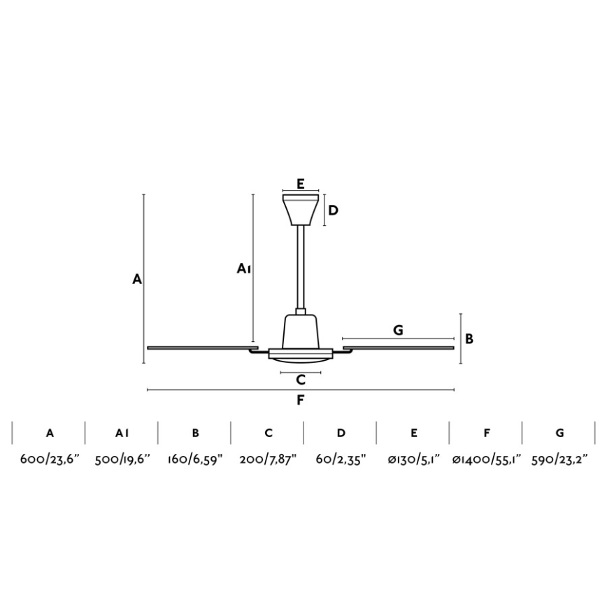 FARO 33111 - Ceiling fan MALVINAS d. 140 cm