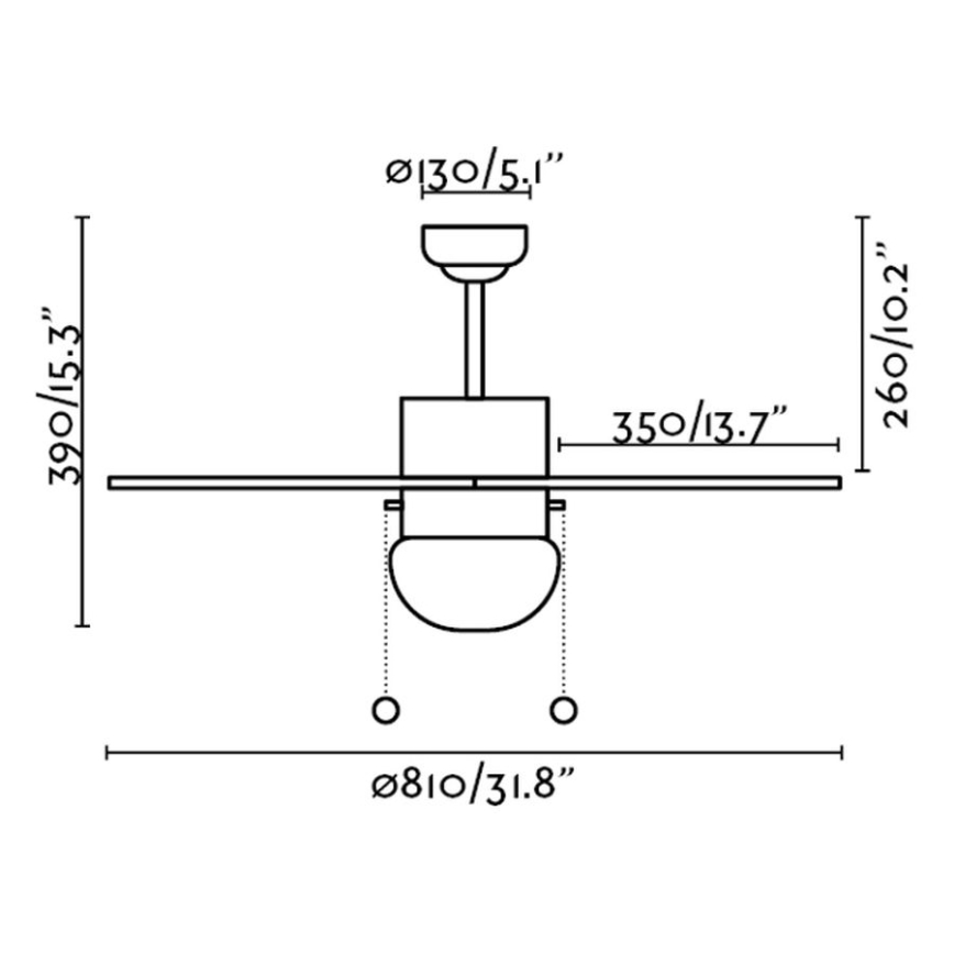 FARO 33186 - Ceiling fan PALAO 1xE14/40W/230V