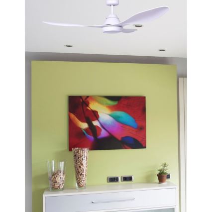 FARO 33346 - LED Ceiling fan POLARIS LED/18W/230V white d. 132 cm + remote control