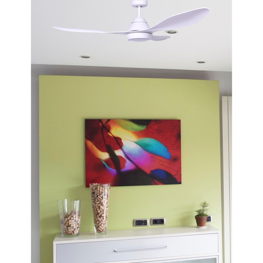 FARO 33346 - LED Ceiling fan POLARIS LED/18W/230V white d. 132 cm + remote control