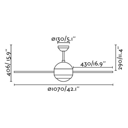 FARO 33347 - Ceiling fan HONOLULU 1xG9/9W/230V