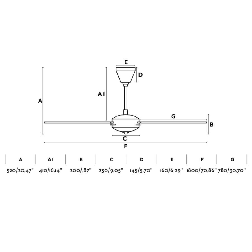 FARO 33349 - Ceiling fan AOBA d. 180 cm + remote control