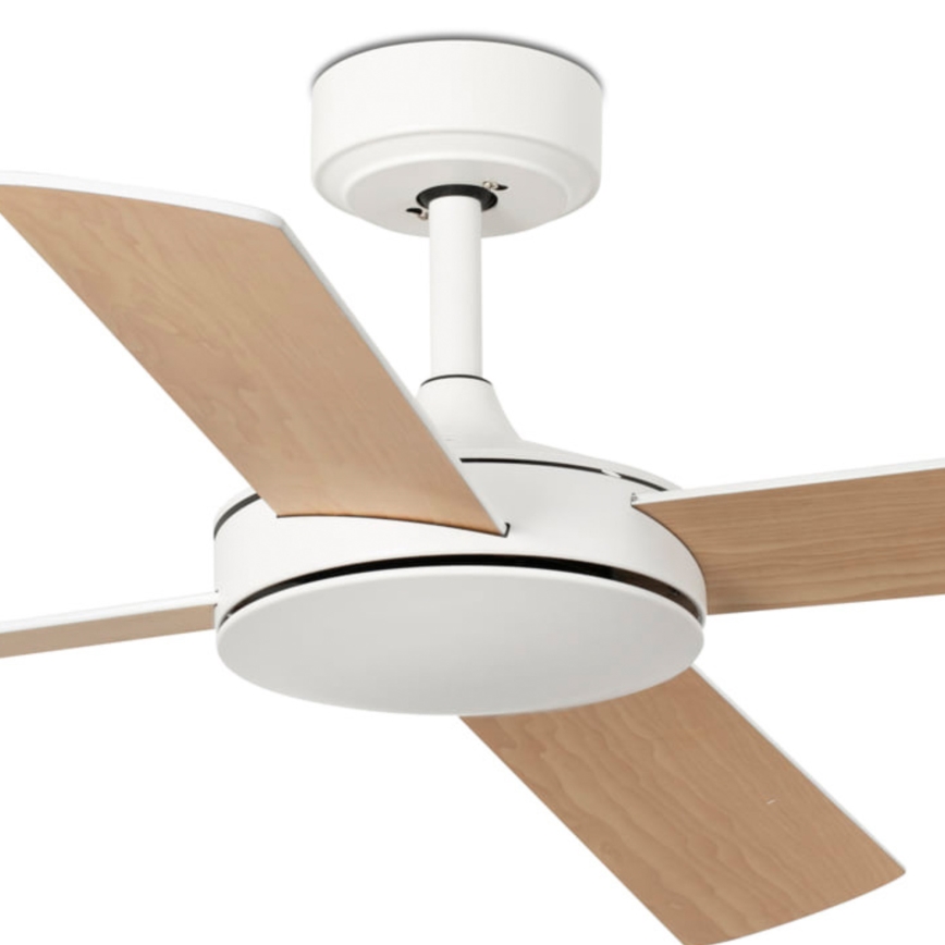 FARO 33350DC - Ceiling fan MALLORCA L white/brown d.132 cm + remote control