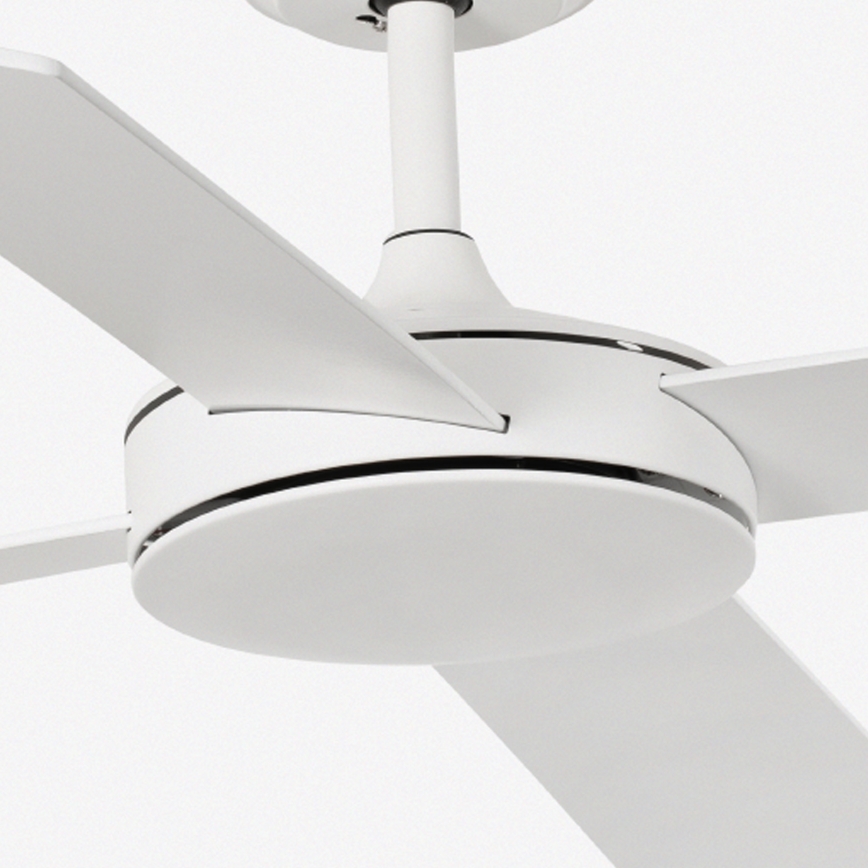 FARO 33350DC - Ceiling fan MALLORCA L white/brown d.132 cm + remote control
