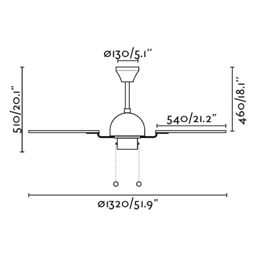 FARO 33352 - Ceiling fan CUBA d. 132 cm
