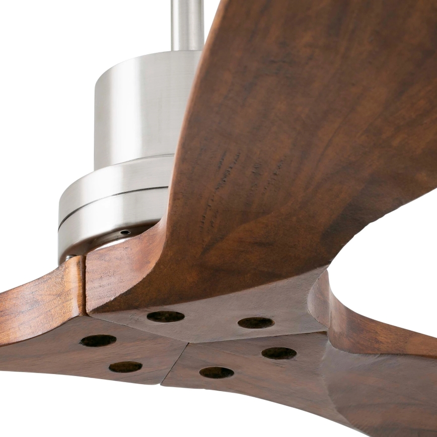 FARO 33370DC - Ceiling fan LANTAU brown/matte chrome d. 132 cm + remote control