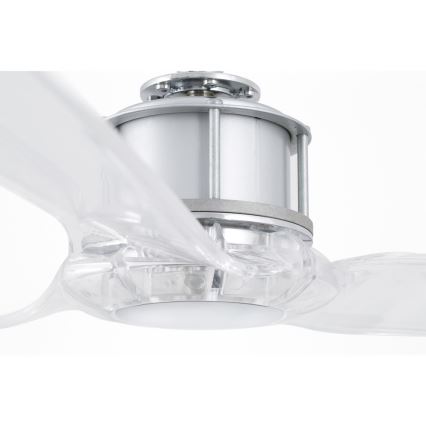 FARO 33394 - Ceiling fan JUST FAN shiny chrome/clear + remote control