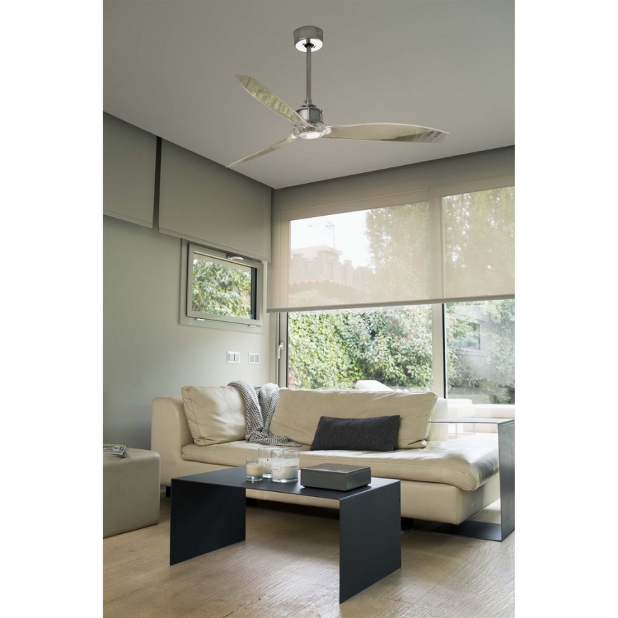 FARO 33394 - Ceiling fan JUST FAN shiny chrome/clear + remote control