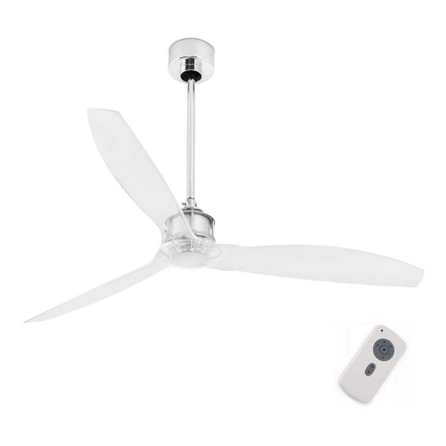 FARO 33394 - Ceiling fan JUST FAN shiny chrome/clear + remote control