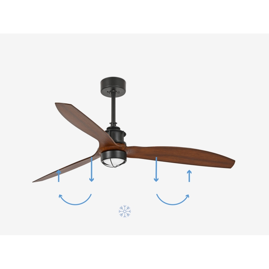 FARO 33395-10 - LED Ceiling fan JUST FAN LED/16W/230V black/brown d. 128 cm + remote control