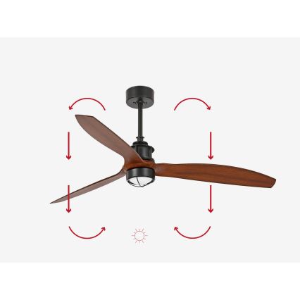 FARO 33395-10 - LED Ceiling fan JUST FAN LED/16W/230V black/brown d. 128 cm + remote control