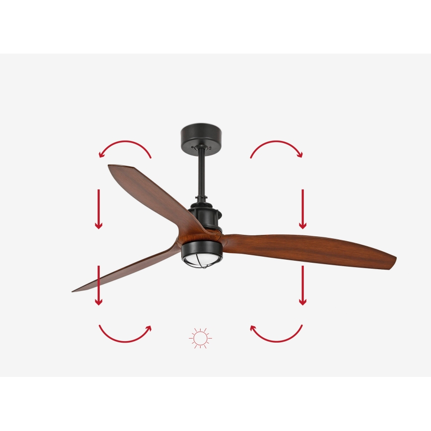 FARO 33395-10 - LED Ceiling fan JUST FAN LED/16W/230V black/brown d. 128 cm + remote control