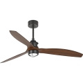 FARO 33395WT1N - Dimmable LED Ceiling Fan JUST FAN M LED/16W/230V Ø128 cm Brown/Black Tuya Wi‑Fi + Remote Control