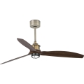 FARO 33398WT1N - LED Dimmable Ceiling Fan JUST FAN M LED/16W/230V Ø 128 cm brown/brass Wi-Fi Tuya + remote control