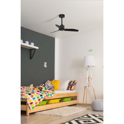 FARO 33424WT - Ceiling fan JUST FAN S Ø 81 cm black Wi-Fi Tuya + remote control