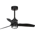FARO 33424WT1N - JUST FAN LED Dimmable Ceiling Fan with 16W LED/230V, Ø 81 cm, Black, Tuya Wi‑Fi + Remote Control