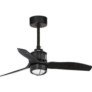 FARO 33424WT1N - JUST FAN LED Dimmable Ceiling Fan with 16W LED/230V, Ø 81 cm, Black, Tuya Wi‑Fi + Remote Control