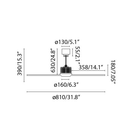 FARO 33425 - Ceiling fan JUST FAN d. 81 cm + remote control