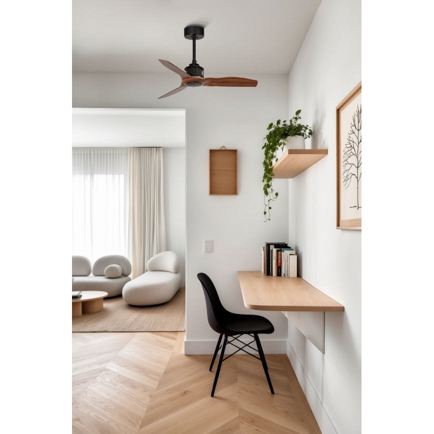 FARO 33425WT - JUST FAN S Ceiling Fan Ø 81 cm Brown/Black Tuya Wi‑Fi + Remote Control