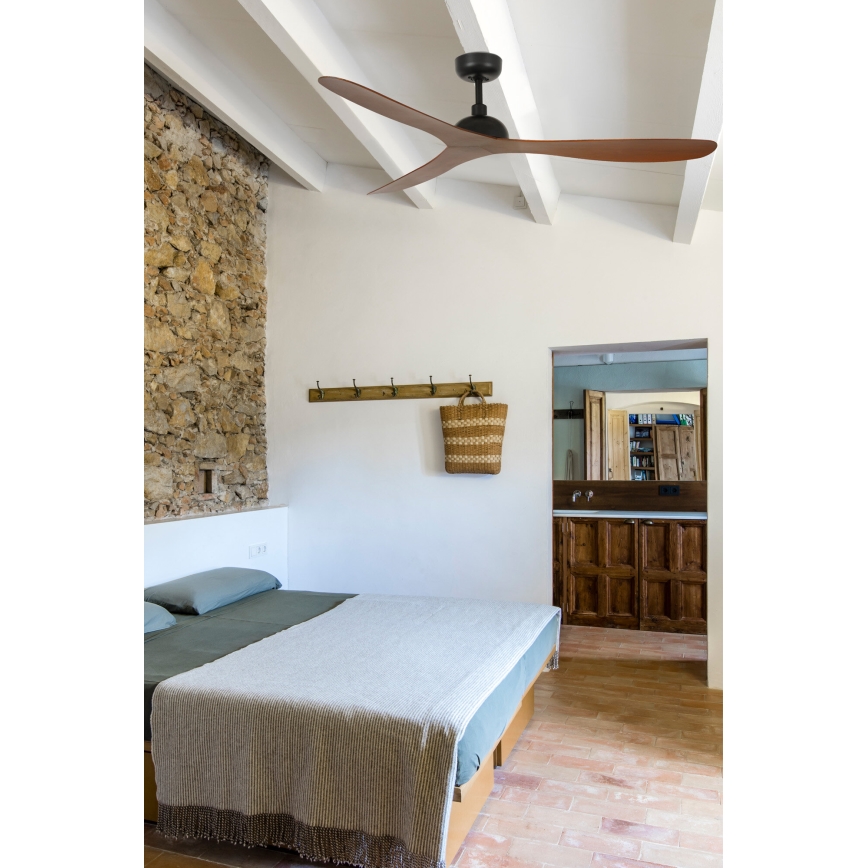 FARO 33447WT - Ceiling fan GOTLAND L brown/black d. 132 cm Wi-Fi Tuya + remote control