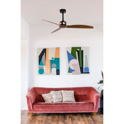 FARO 33451WT - Ceiling fan COPPER FAN M Ø 128 cm brown/black Tuya Wi-Fi + remote control