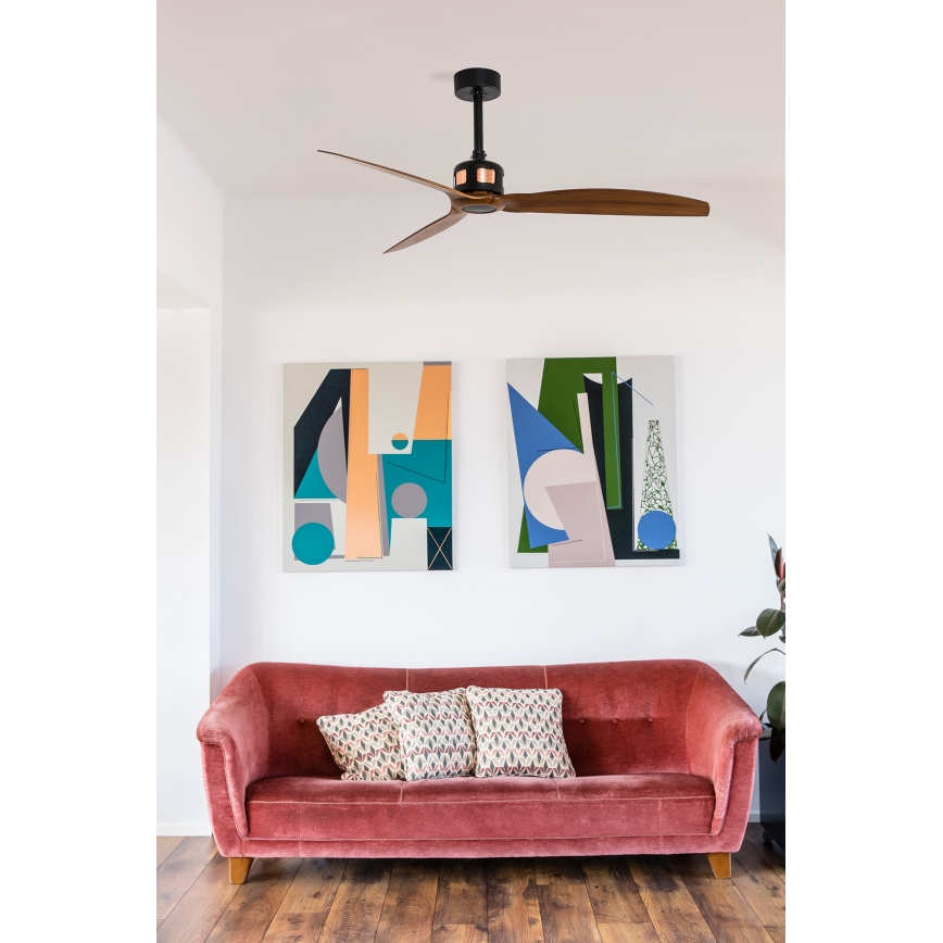 FARO 33451WT - Ceiling fan COPPER FAN M Ø 128 cm brown/black Tuya Wi-Fi + remote control