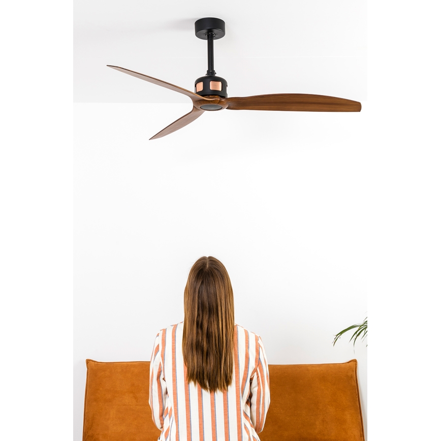 FARO 33451WT - Ceiling fan COPPER FAN M Ø 128 cm brown/black Tuya Wi-Fi + remote control